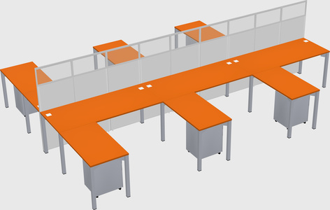 Shared l-shape cubicle