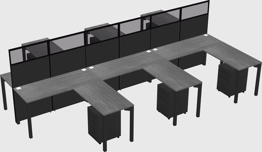 Shared l-shape cubicle