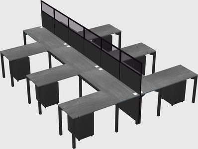 Shared l-shape cubicle