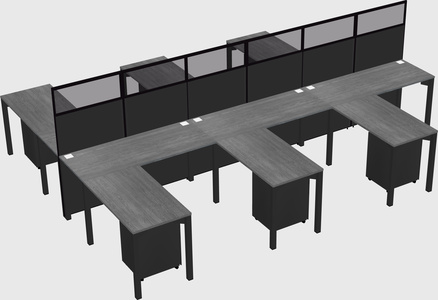 Shared l-shape cubicle
