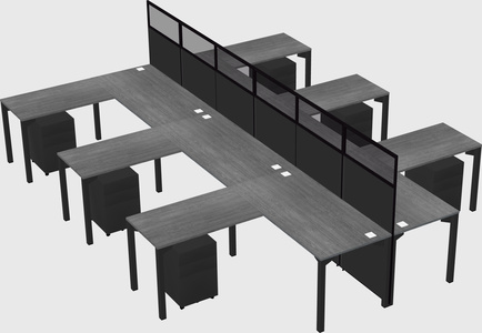 Shared l-shape cubicle