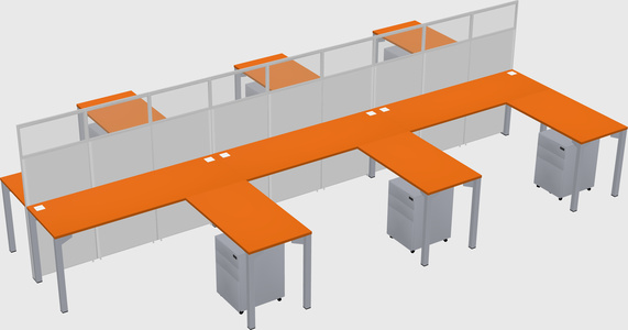Shared l-shape cubicle