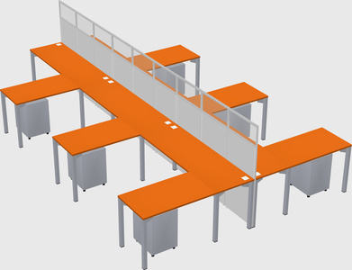 Shared l-shape cubicle