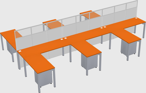 Shared l-shape cubicle