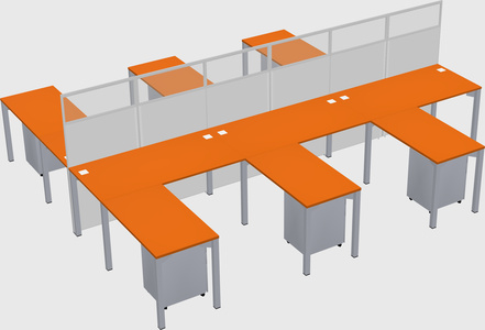 Shared l-shape cubicle
