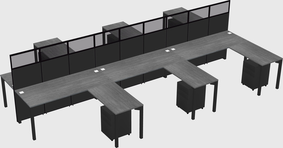 Shared l-shape cubicle