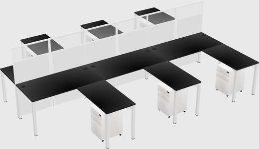 Shared l-shape cubicle