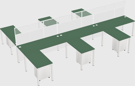 Shared l-shape cubicle