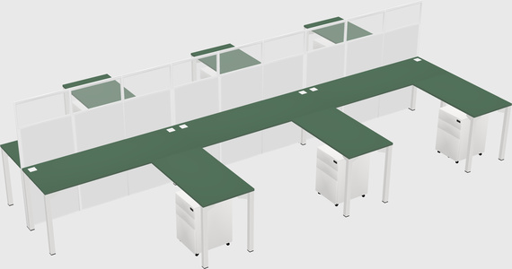 Shared l-shape cubicle