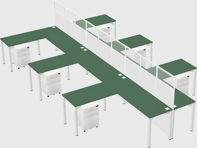 Shared l-shape cubicle