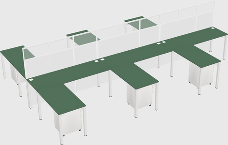 Shared l-shape cubicle