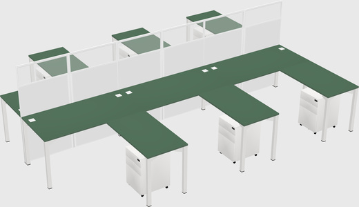 Shared l-shape cubicle