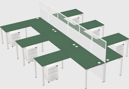 Shared l-shape cubicle
