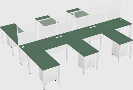 Shared l-shape cubicle