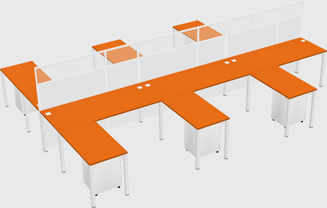 Shared l-shape cubicle