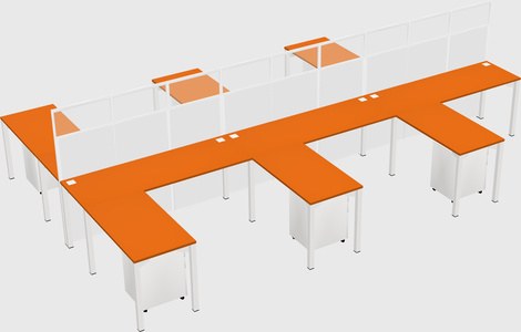Shared l-shape cubicle