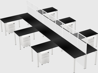 Shared l-shape cubicle