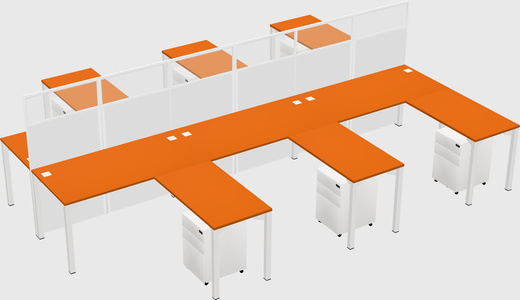 Shared l-shape cubicle