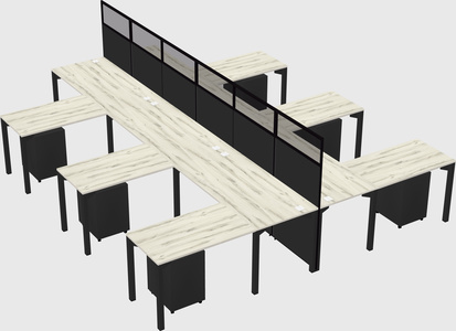 Shared l-shape cubicle