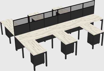 Shared l-shape cubicle