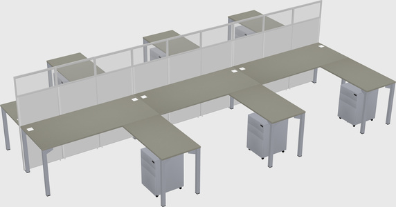 Shared l-shape cubicle