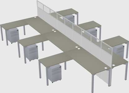 Shared l-shape cubicle