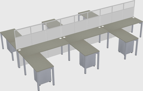Shared l-shape cubicle