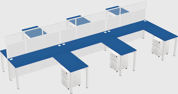 Shared l-shape cubicle