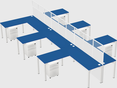Shared l-shape cubicle