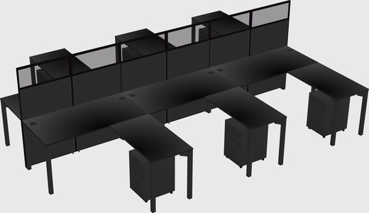 Shared l-shape cubicle