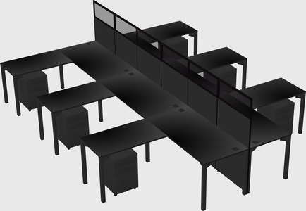 Shared l-shape cubicle