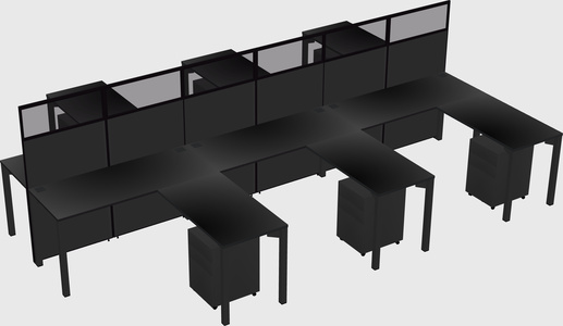 Shared l-shape cubicle