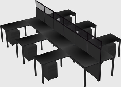 Shared l-shape cubicle