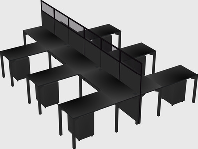 Shared l-shape cubicle