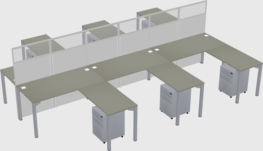 Shared l-shape cubicle