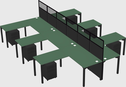 Shared l-shape cubicle