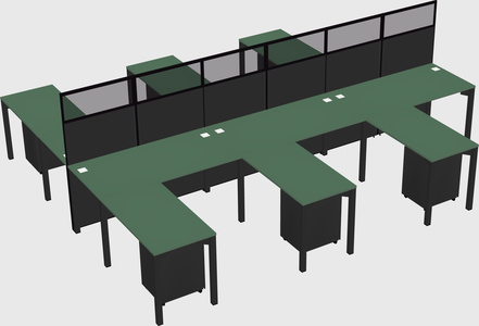Shared l-shape cubicle