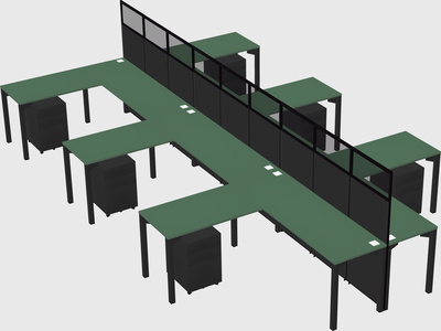 Shared l-shape cubicle