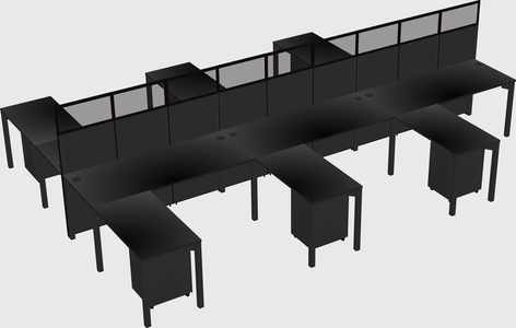 Shared l-shape cubicle