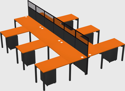 Shared l-shape cubicle