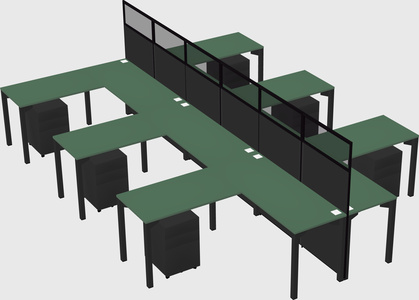 Shared l-shape cubicle