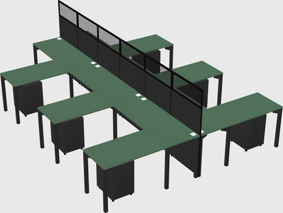 Shared l-shape cubicle