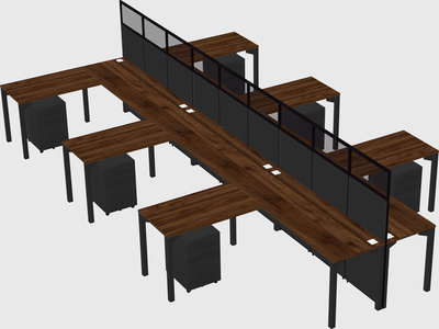 Shared l-shape cubicle