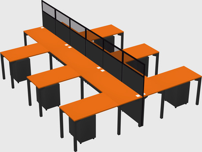 Shared l-shape cubicle