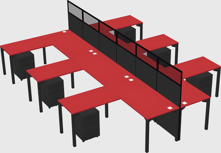 Shared l-shape cubicle