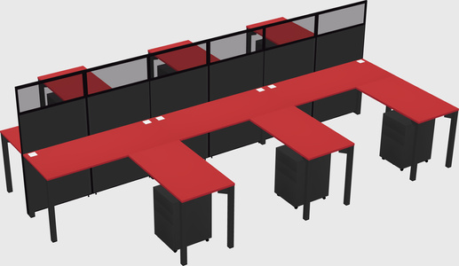 Shared l-shape cubicle