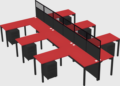 Shared l-shape cubicle