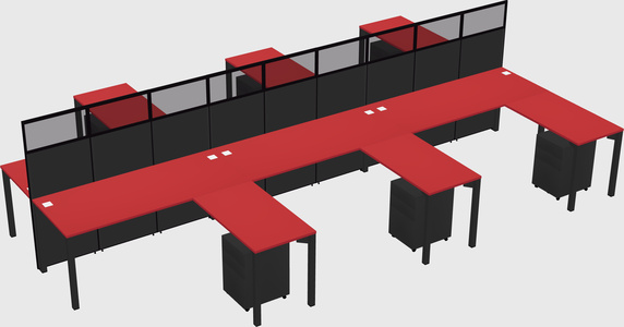 Shared l-shape cubicle