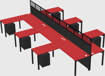 Shared l-shape cubicle