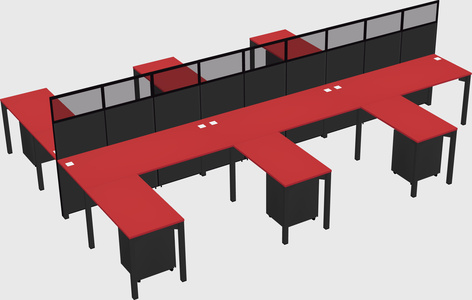 Shared l-shape cubicle